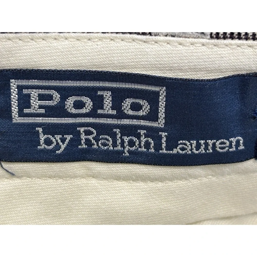 VTG Polo Ralph Lauren Men's Pants 38x30 (36x29.5) Cuffed Pleated Glen Plaid USA